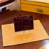 Grand porte-carte en crocodile Bordeaux