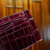 Grand Porte Carte En Crocodile Bordeaux