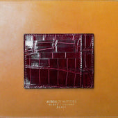 Grand Porte Carte En Crocodile Bordeaux