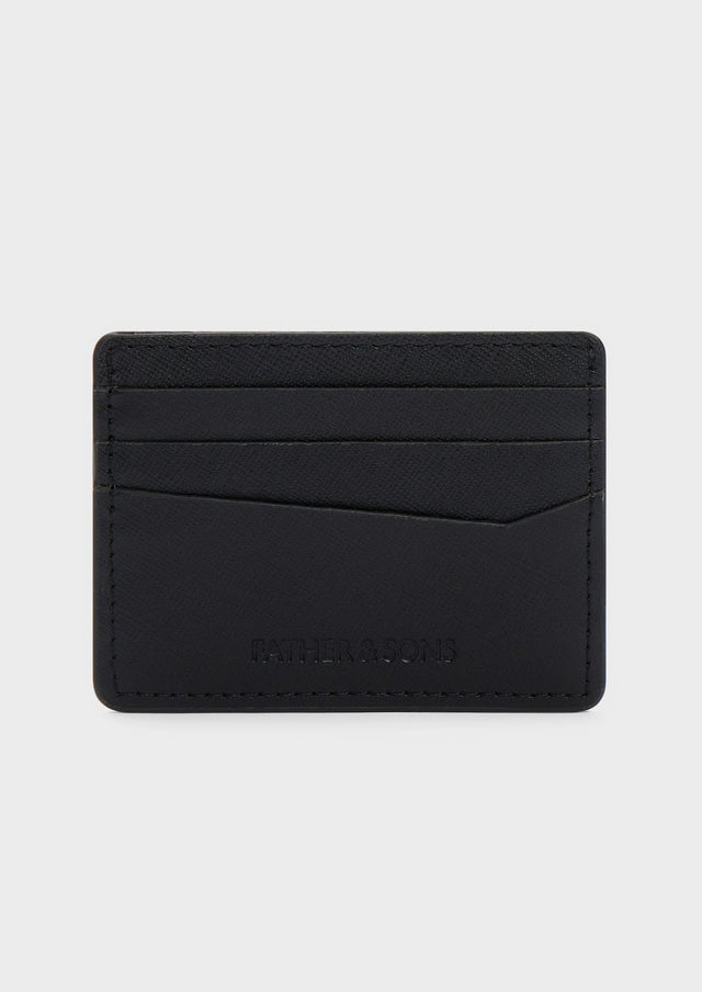 Porte-cartes en cuir noir