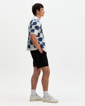 Porto And Blue Square Crochet Knitted Shirt