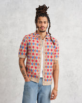 Porto Multicolour Splash Crochet Shirt