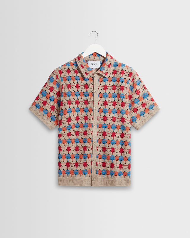 Porto - Multicolour Splash Crochet Shirt