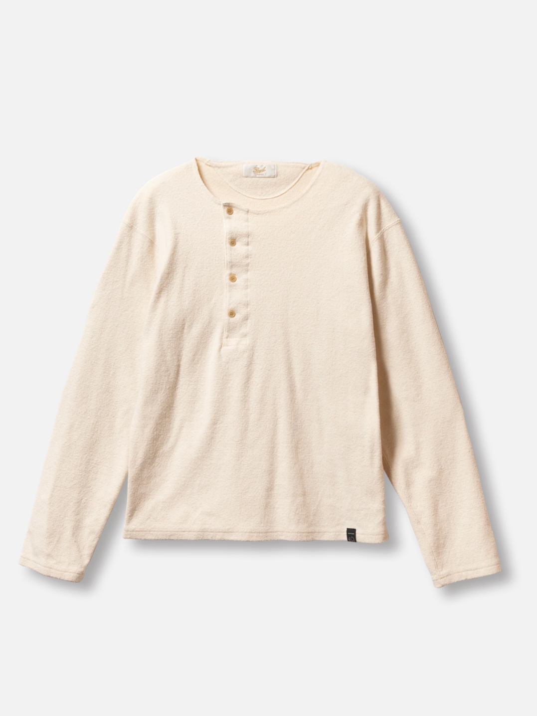 Prequel C1008 Henley Cotton Rib L S T Shirt Natural