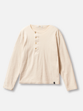 Prequel, C1008 Henley Cotton Rib L/S T-Shirt, Natural