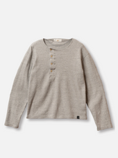 Prequel C1008 Henley Cotton Rib L S T Shirt Gray