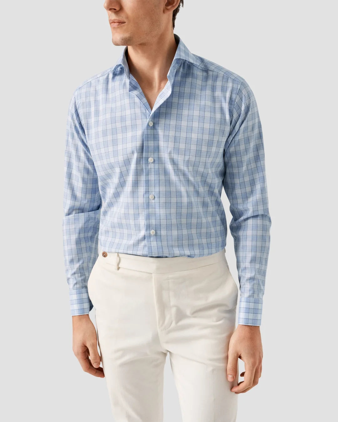 Light Checked Fine Twill Shirt Eton
