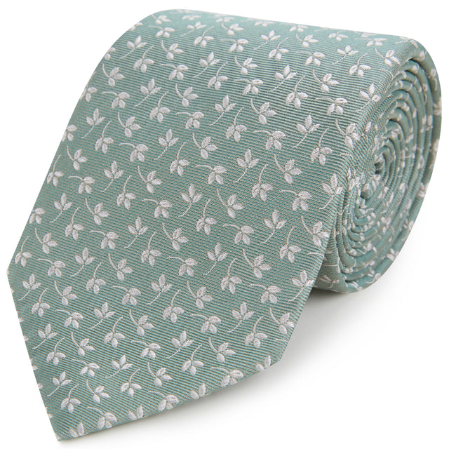 Green Leaf Woven Silk Tie