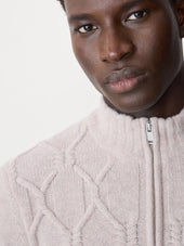 Pull Col Zipp En Laine M Lang E Beige