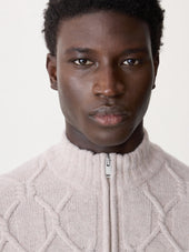 Pull Col Zipp En Laine M Lang E Beige