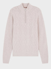 Pull Col Zipp En Laine M Lang E Beige