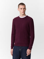 Pull Col Rond Bordeaux