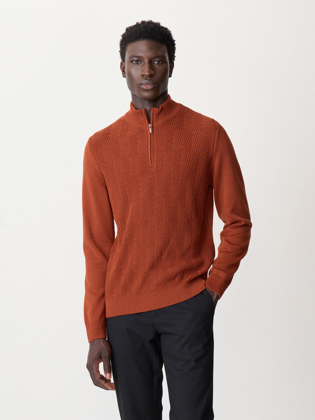 Pull Col Zipp En Laine M Rinos M Lang E Rouge
