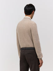 Pull Col Boutonn En Cachemire Beige