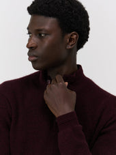 Pull Col Boutonn En Cachemire Bordeaux