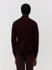 Pull Col Boutonn En Cachemire Bordeaux