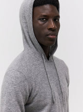 Pull Capuche En Cachemire Gris
