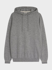 Pull Capuche En Cachemire Gris