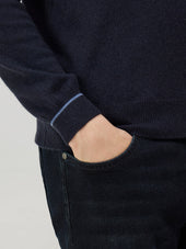Pull Capuche En Cachemire Bleu Indigo