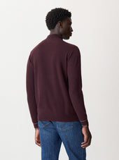 Pull Col Zipp En Cachemire Bordeaux