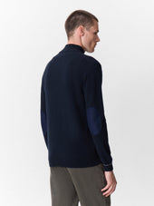 Pull Col Zipp En Cachemire Bleu Marine