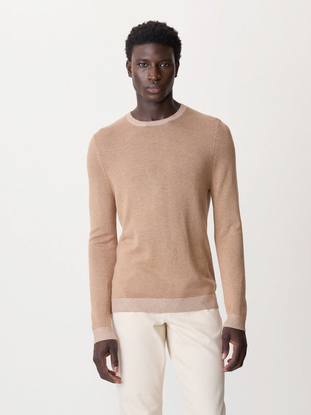 Pull col rond camel