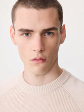 Pull Col Rond En Laine M Lang E Beige