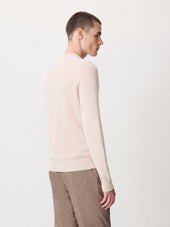 Pull Col Rond En Laine M Lang E Beige