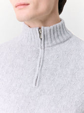 Pull Col Zipp En Laine M Lang E Grise