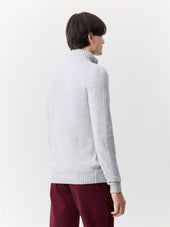 Pull Col Zipp En Laine M Lang E Grise