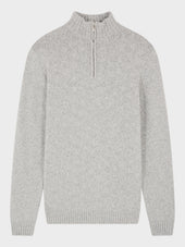 Pull Col Zipp En Laine M Lang E Grise