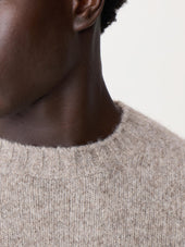 Pull Col Rond En Laine M Lang E Grise