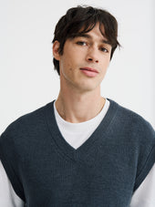 Pull Col V Sans Manches En Laine M Rinos M Lang E Anthracite