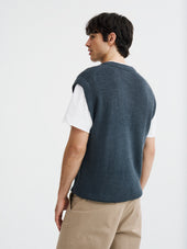 Pull Col V Sans Manches En Laine M Rinos M Lang E Anthracite