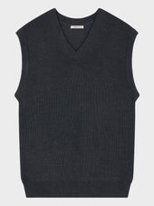 Pull Col V Sans Manches En Laine M Rinos M Lang E Anthracite