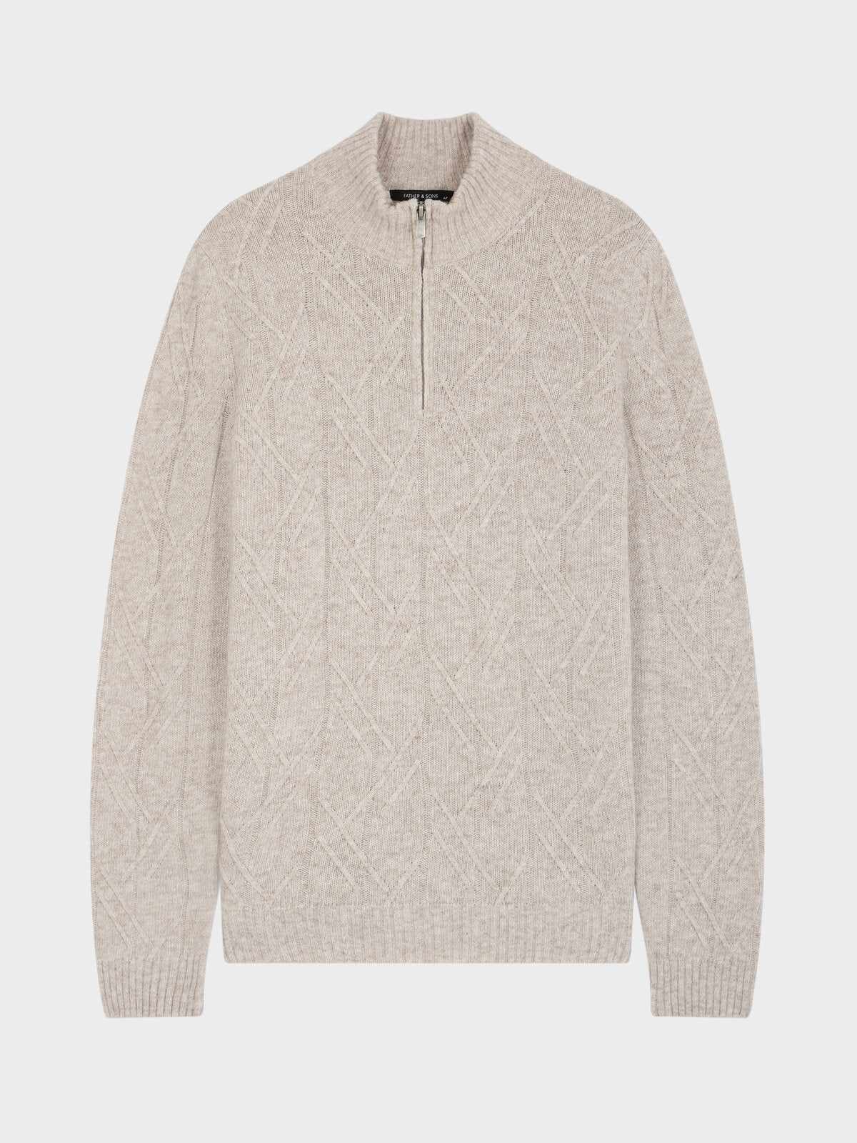 Pull Col Zipp En Laine M Lang E Beige