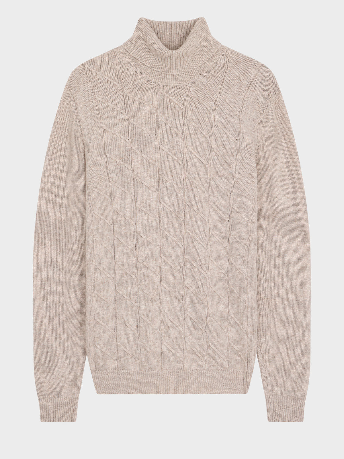 Pull Col Roul En Laine M Lang E Beige