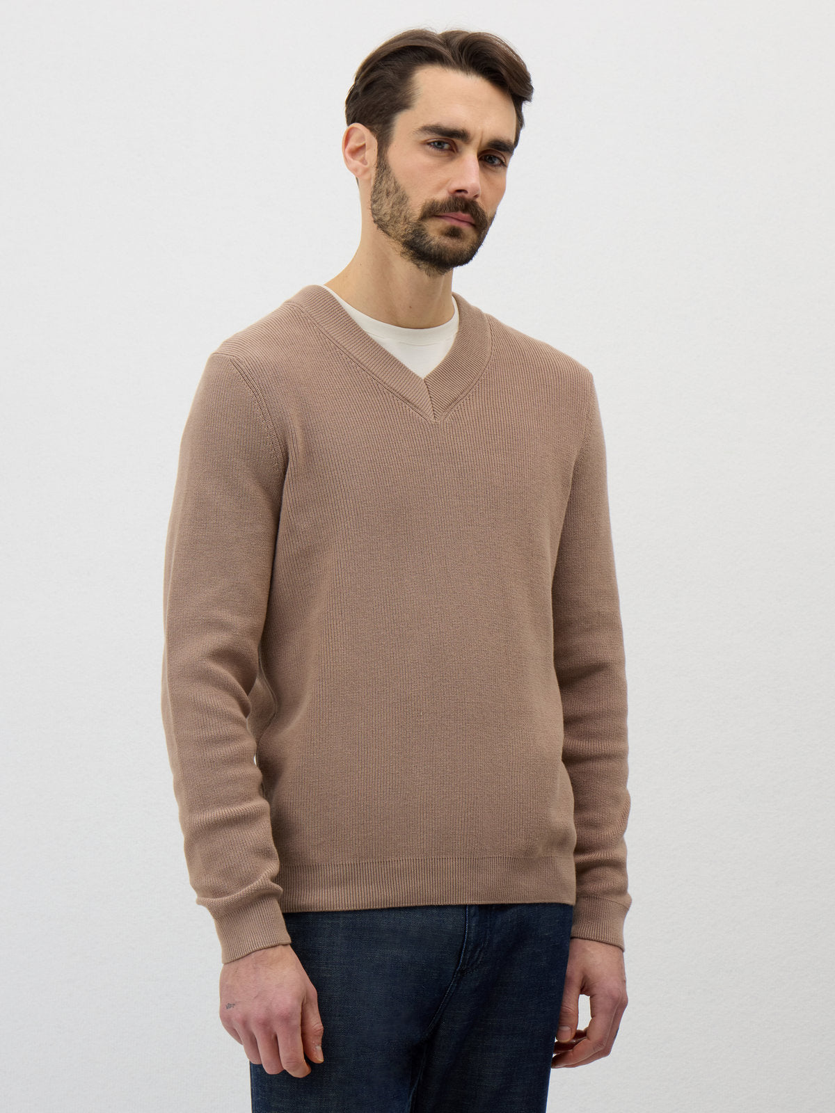 Pull Col V En Coton