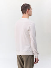 Pull Col Rond En Coton Et Soie Beige Clair