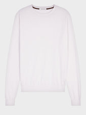 Pull Col Rond En Coton Et Soie Beige Clair