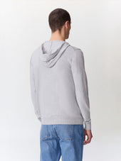 Gilet Capuche Zipp En Coton Gris