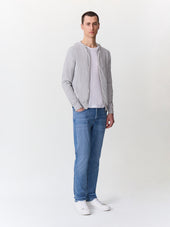 Gilet Capuche Zipp En Coton Gris