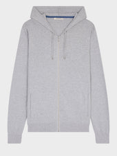 Gilet Capuche Zipp En Coton Gris