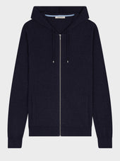 Gilet Capuche Zipp En Coton Bleu Marine