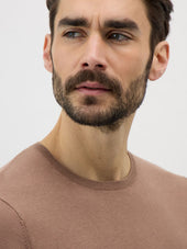 Pull Col Rond En Coton Et Soie