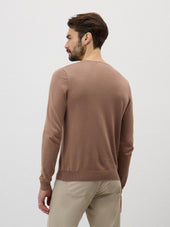Pull Col Rond En Coton Et Soie