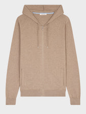 Gilet Capuche Zipp En Coton Marron