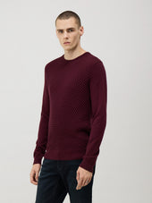 Pull col rond bordeaux