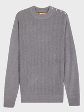 Pull Col Chemin E Boutonn En Laine M Rinos M Lang E Grise