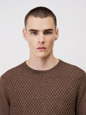 Pull Col Rond Marron